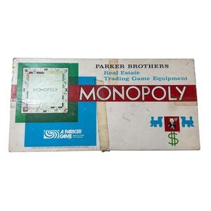 VTG 1961 Parker Brothers Monopoly Real Estate Trading Game Board Game Incomplete